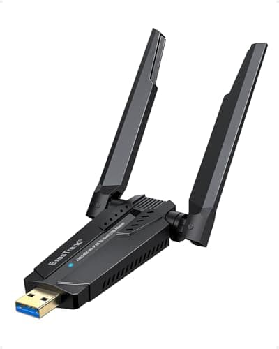 Image of BrosTrend AXE5400 WiFi 6E USB WiFi Dongle Long Range, Tri-Band 6GHz 2402Mbps + 5G 2402Mbps + 2.4G 574Mbps USB Wi-Fi Adapter for PC, Ultra-Low Latency Gaming Wireless Internet Dongle for Windows 11/10