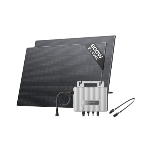 Image of ECOFLOW STREAM Balcony Solar System, 800W Micro Inverter, 2 × 400W Solar Panels, Smart Grid-Feed Inverter with Wi-Fi & App Control for Balcony, Garden, Roof & Vertical Walls
