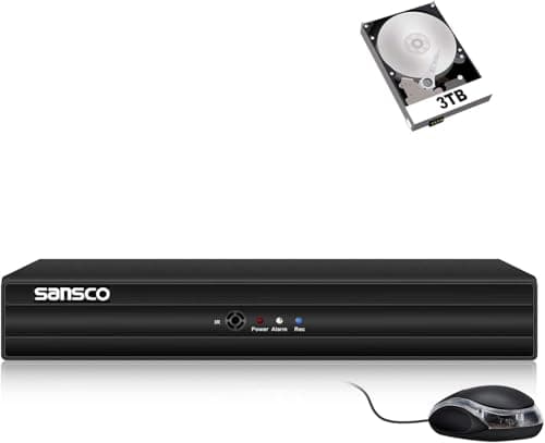 Image of SANSCO HD 5MP Lite 16 Channel Digital Video Recorder Hybrid DVR with 3TB Hard Drive for CCTV Security Camera System, Support AHD/CVI/TVI/IP/CVBS Cameras, Works on Mobile App, Motion Activated Alerts