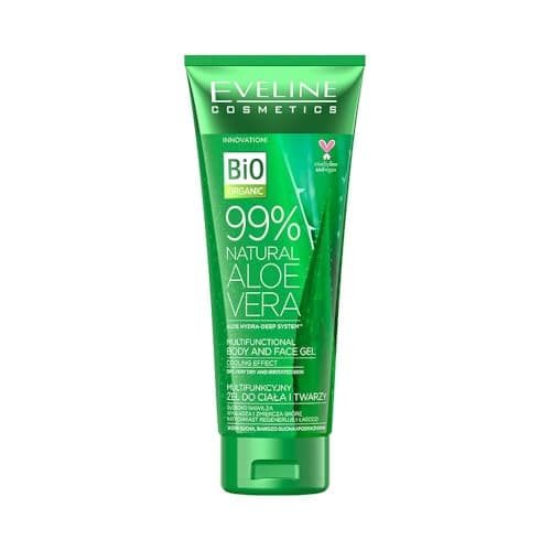 Image of EVELINE COSMETICS Natural Aloe Vera Multifunctional Aloe Vera Gel for Face and Body 99% - Korean Inspired Hydration and Soothing Care, 250 ML