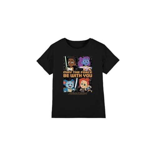 Image of Star Wars Young Jedi Adventure Among the Stars Unisex Kids T Shirt, Black, 3-4 Years
