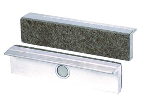Image of HEUER 113120 Vice Jaws/Protective Jaws (Right Angle, Plan-Parallel, Integrated Special Magnets, Suitable for Vice 100 mm, Material: Aluminium, Felt)