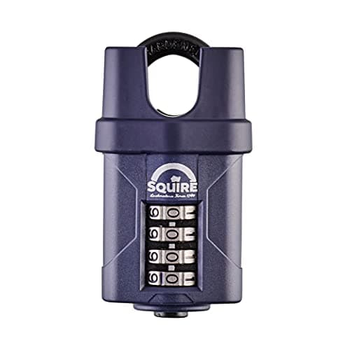 Image of Squire Heavy Duty Padlock (CP40CS) - Toughest Closed Shackle - 4 Wheel Combination Padlock - Alloy Steel for Corrosion Resistance - Weatherproof Lock for Home, School & Garage (Black, 40 mm)