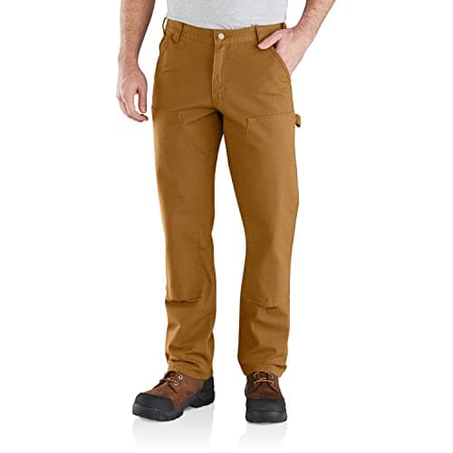 Image of Carhartt Men's Rugged Flex Straight Fit Duck Double-Front Utility Work Pant, Carhartt Brown, W34/L32