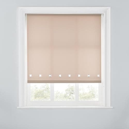 Image of Premium Trimmable Square Eyelet Roller Window Blind – Light Filtering Fabric,Easy Fit,Child Safe Chain for Bedroom,Kitchen,Living Room. 3FT - MOCHA - 90cm (W) x 170cm (L) | 35.4" (W) x 66.9" (L)