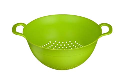 Image of Premier Housewares Lime Green Plastic Colander Strainer With Holes Ideal For Washing And Draining Vegetables Pasta Food Strainer With Handles Perfect For Daily Use 23 x 12 x 30