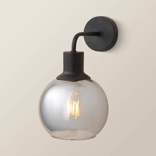 Image of ValueLights | Bellamy Matte Black Smoked Glass Wall Light | Wall Lights, Home Décor & Improvement Essential