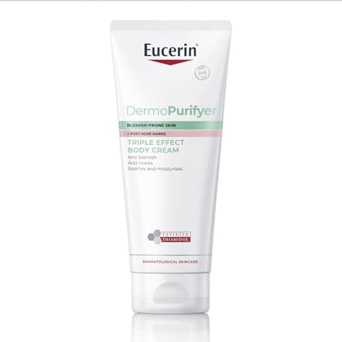 Image of Eucerin DermoPurifyer Triple Effect Body Cream 200ml, Full-Body Moisturiser to Reduce Acne Blemishes, Soothing Skincare with Salicylic Acid