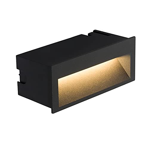 Image of DAWALIGHT Recessed Wall Lights Outdoor 4W 3000K LED Mains Powered IP65 Waterproof Warm White for Stairs Garden, Aluminum