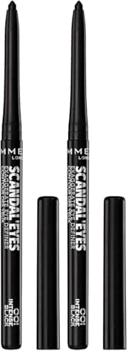 Image of Rimmel London Scandaleyes Exaggerate Eye Definer, 001 Intense Black, 0.35g (Pack of 2)