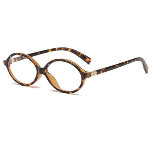 Image of Long Keeper Retro Oval Blue Light Glasses for Women Men Gaming Computer Bluelight Blocking Glasses Oval Round Tortoise Vintage Eyeglasses Clear Glasses (Tortoise Shell)