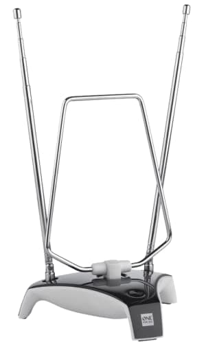 Image of One For All Unamplified Indoor Digital TV Aerial - Ready to receive Freeview and Analogue TV Signals within a range of 3 miles – HD Ready - HDTV Antenna – UHF/VHF – silver – SV9305