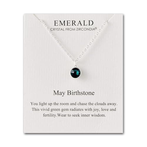 Image of Philip Jones May (Emerald) Birthstone Necklace Created with Zircondia® Crystals