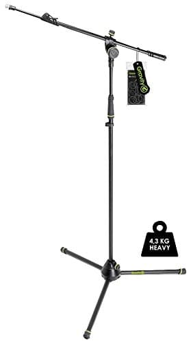 Image of (GRAVITY) HEAVY DUTY MIC STAND WITH TELE BOOM, Colour Black, Weight 4.26kg, Stand, Supports Audio Visual - MS 4322 HDB
