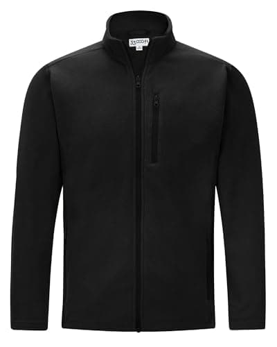 Image of 33,000ft Mens Fleece Jackets Lightweight Warm Full Zip Casual Coat Microfleece Sweater Outerwear Running Jacket for Outdoor Hiking Travelling Black XL