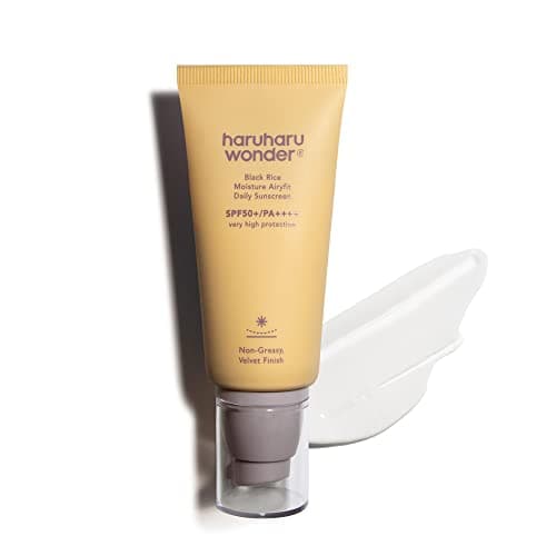 Image of haruharu wonder Black Rice Moisture Airyfit Daily Sunscreen, SPF50+/PA++++, Broad Spectrum UVA/UVB, Hyaluronic Acid, Niacinamide, Daily Sunscreen, Korean Skincare, Vegan, 50ml