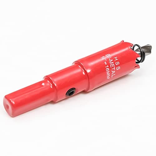 Image of 16mm Hole Saw for Wood, HSS Bi-Metal Hole Cutter for Pipe Vent, Separate Drill Bit with Hex Shank, ideal for Cutting Plasterboard, Timber, Perspex and Plastic