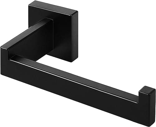 Image of HITSLAM Toilet Roll Holder Matte Black Wall Mounted Premium 304 Stainless Steel Toilet Paper Holder for Bathroom Rustproof Square