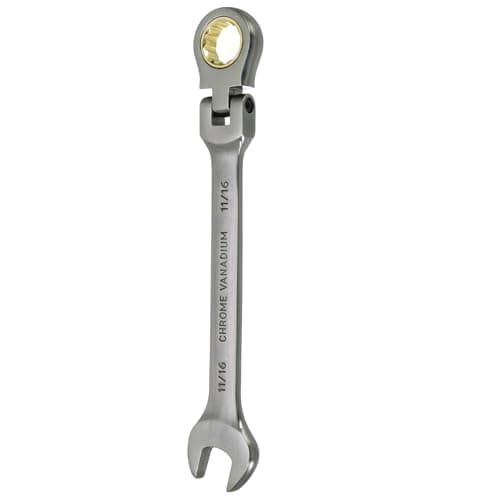 Image of sourcing map Flex Head Ratchet Wrench Spanner 11/16" SAE Ratcheting Combination Wrench 72-Teeth Chrome Vanadium Steel Ratchet Gear Spanner with 12 Point Box End for Auto Repairs Home Projects