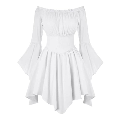 Image of Women Boho Romper Off Shoulder Ruffle Chiffon Shorts Mini Dress Floral Print One Piece Casual Strapless Jumpsuit Double Layer Ruffle Hem Playsuits Beach Summer Dresses Overall Outfit Pirate Costume