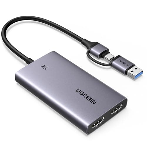 Image of UGREEN Video Capture Card HDMI to USB C Streaming Device 2K@30Hz 1080P@60fps Game Record 4K Passthrough Loop-out Compatible for Quest 3/3s PS5 PS4 Xbox Series X Switch iPad DSLR Camera Mac Laptop PC