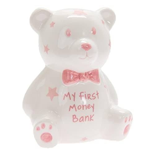Image of Lesser & Pavey My First Teddy Bank Pink For Savings | Lovely Money Box For Money Saving Challenge | Money Tin or Money Saving Box For Adults | Ideal Money Safe & Piggy Bank