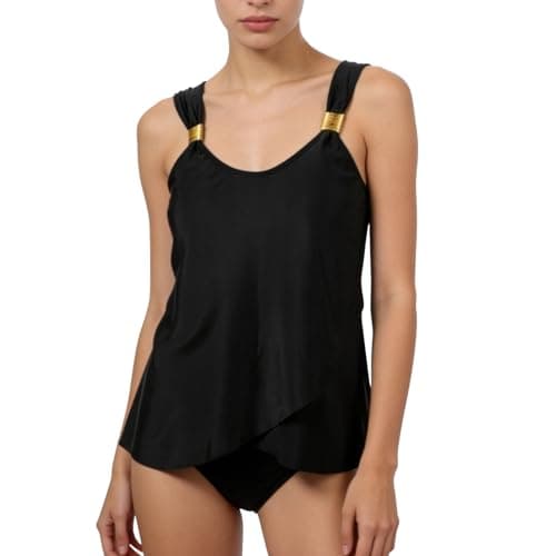 Image of Mayoii Womens Swimwear – Plus Size Swimwear for Women, Tummy Control Swimwear, Bikini Sets for Women UK, Backless Stretchy Two Piece Swimsuit (UK, Alpha, XXL, Regular, Regular, Black)
