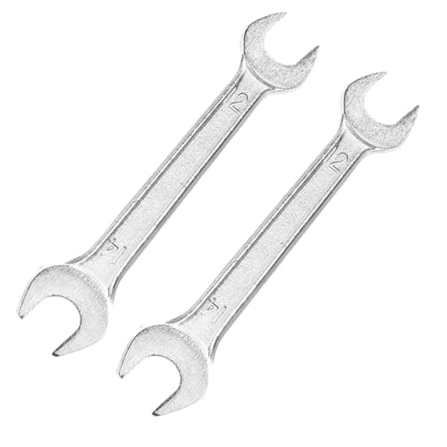 Image of Galvanized Forged Open-end Wrench with Anti Slip Jaws, 2 Thin Wrench Tools (12mmx14mm) for Repairing Narrow Spaces Such as Pipelines, Automobiles, and Machinery