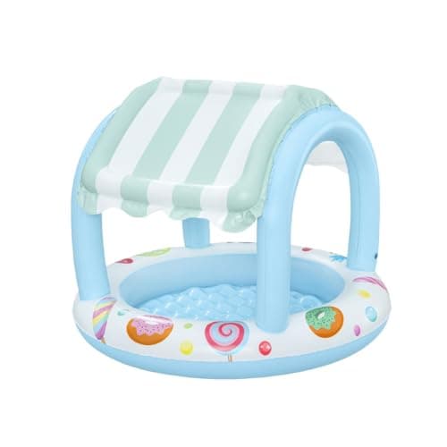 Image of Bestway, Inflatable Sweet Shop Paddling Pool, Kids, Toddler Outdoor Garden Paddling Pool with Shade, Canopy Baby Pool, Ages 2+