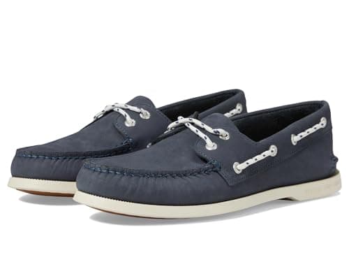Image of Sperry Men's Authentic Original 2-Eye Seasonal Boat Shoe, Navy Nubuck, 5.5 UK