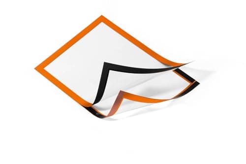 Image of Durable DURAFRAME Self-Adhesive Magnetic Frame | A4 Format In Orange | Pack of 2 Frames | Document Frame for Professional Internal Signage