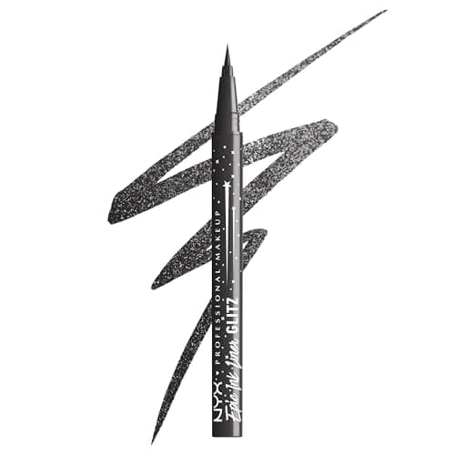 Image of NYX Professional Makeup Epic Ink Jeans Glitz Liquid Eyeliner, Long-Lasting Waterproof Eyeliner With Glitter, Easy to Use, 1 Swipe Glitter Liner, Shade: Graphite Glitz