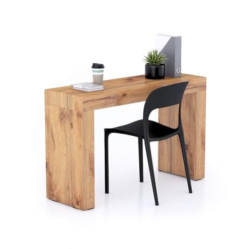 Image of Mobili Fiver, Evolution Desk 120x40, Rustic Oak with Two Legs, Made In Italy