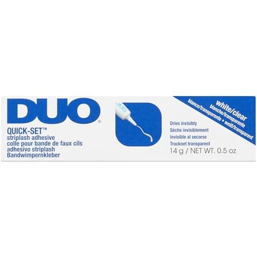 Image of Duo Quick Set Clear Lash Glue, Striplash Adhesive, Latex Free, Rapid Dry, Easy Use, Dries Clear, False Eyelash Glue, Large Tube, 14 g, (Pack of 1)