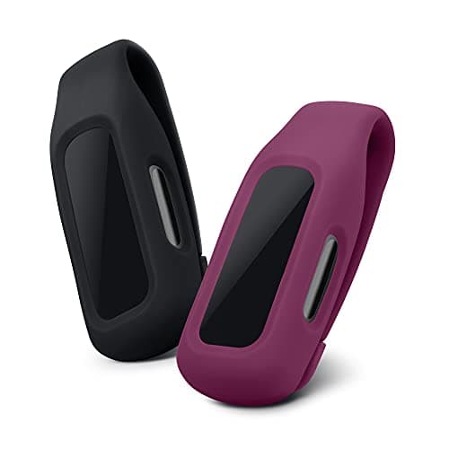 Image of kwmobile 2x Clip Holders for Fitbit Inspire 3 / Inspire 2 / Ace 3 - Fitness Tracker Clip-On Holder Replacement Set - Black/Dark Red