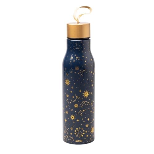 Image of Grupo Erik Metal Water Bottle 500ml / 17oz - Astral | Hot and Cold Water Bottle Stainless Steel, Cute Travel Bottles Gym | Moon Gifts, Star Gifts Under 20 Pounds