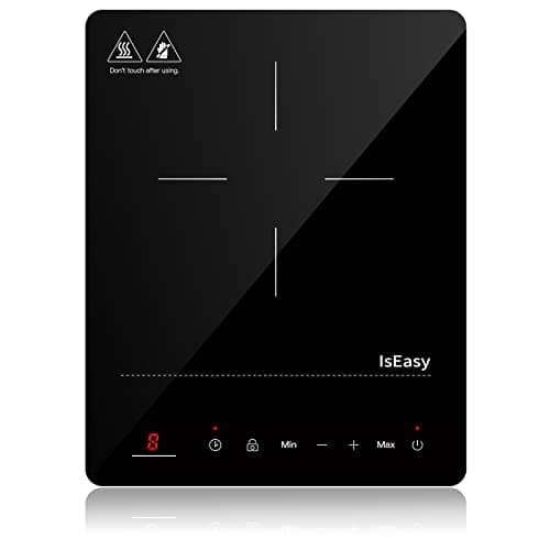 Image of IsEasy Single Induction Cooker 2100W Portable Induction Hob with Slim Black Crystal Panel Body, 9 Power Levels, Max & Min Function, 8-hours Timer, Safety Lock