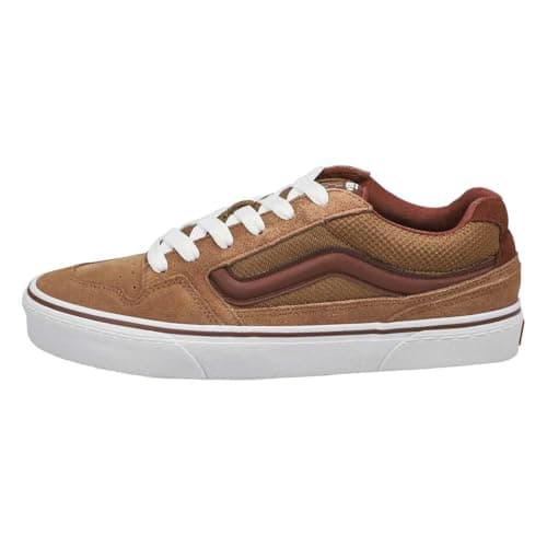 Image of Vans Unisex Caldrone Canvas Suede Sneaker - Lace up Closure Style - Mesh Brown Tobacco, Mesh Brown Tobacco, 13.5 Women/12 Men