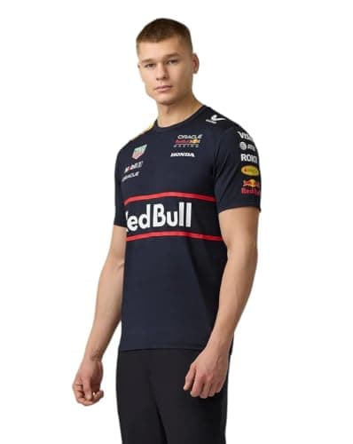 Image of Red Bull Racing F1 Team T-Shirt, Official Team Kit 2025 Season, Night Sky Blue (UK, Alpha, M, Regular, Regular, Navy)
