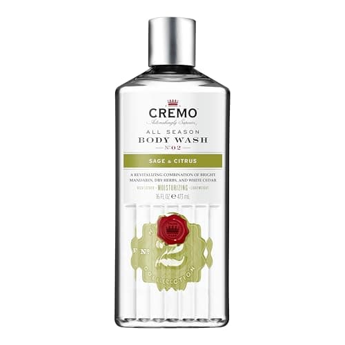 Image of Cremo Sage and Citrus Body Wash, Men's Shower Gel for Body Skin Care, Moisturising and Revitalising, 473 ml