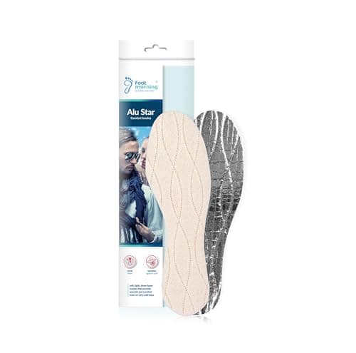 Image of Foot Morning – Alu-Star Insulated Insoles for Winter – 3 Layers of Aluminium, Polyethylene Foam & 100% Fine Wool – Multi-Layered Shoe Inserts for Indoor & Outdoor Use During Cold Seasons (7 UK)