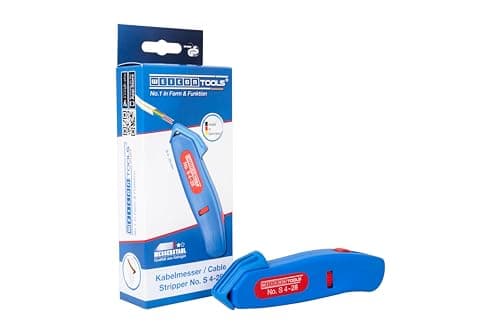Image of WEICON Tools Cable Stripper No. S 4-28, Stripping Tool for Cables from 4-28 mm, with Retractable Hook Blade, Made in Germany