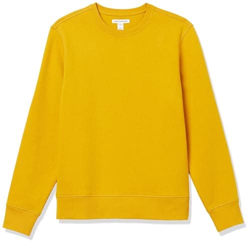 Image of Amazon Essentials Men's Fleece Crew Neck Sweatshirt (Available in Big & Tall), Gold, L
