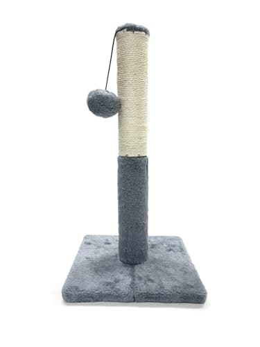 Image of Webeasy 48cm Tall Cat Scratching Post, Claw Scratcher Sisal Rope Covered Soft Smooth Plush, Vertical Scratch [Full Strectch], Modern Design 48cm Height (Grey)