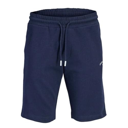 Image of JACK & JONES Mens Cotton Blend Sweat Shorts Regular Fit Drawstring Casual Gym Wear