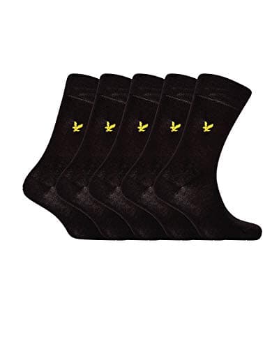 Image of Lyle & Scott Mens Liam 5 Pack Socks Black One Size