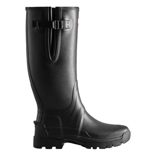 Image of Hunter Mens Balmoral Tec Sole Adjustable 3mm Neoprene Wellington Boots - Black Adults 7, 7 UK