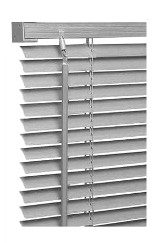 Image of Grey Colour - Plain PVC window Venetian Blinds - 25mm Slats - Included Open/Close Wand Control Mechanism, 90cm Width x 150cm Drop