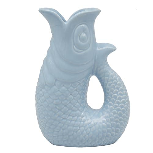 Image of The Leonardo Collection Fish Jug Vase Blue 20cm | Ceramic or Glass for Kitchen Use | Beautiful Cream or Milk Jug for Daily Needs | Versatile Water Jug