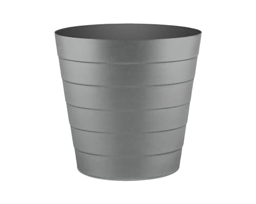 Image of Zuvo Plastic Paper Bin 5L - Shatter-Proof Waste Basket for Office Desk & Bedroom Bin - Ideal Paper Bin with Wave Design - Grey